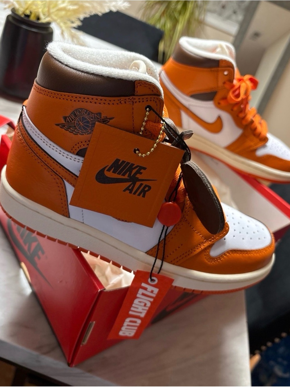 Jordan Orange White Brown Air Jordan 1 High